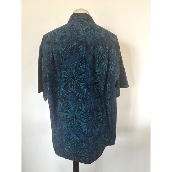 JOHARI WEST Shirt Men's 3XL Tropical Short Sleeve Button Up Camp Hawaiian Blue - Picture 6 of 6